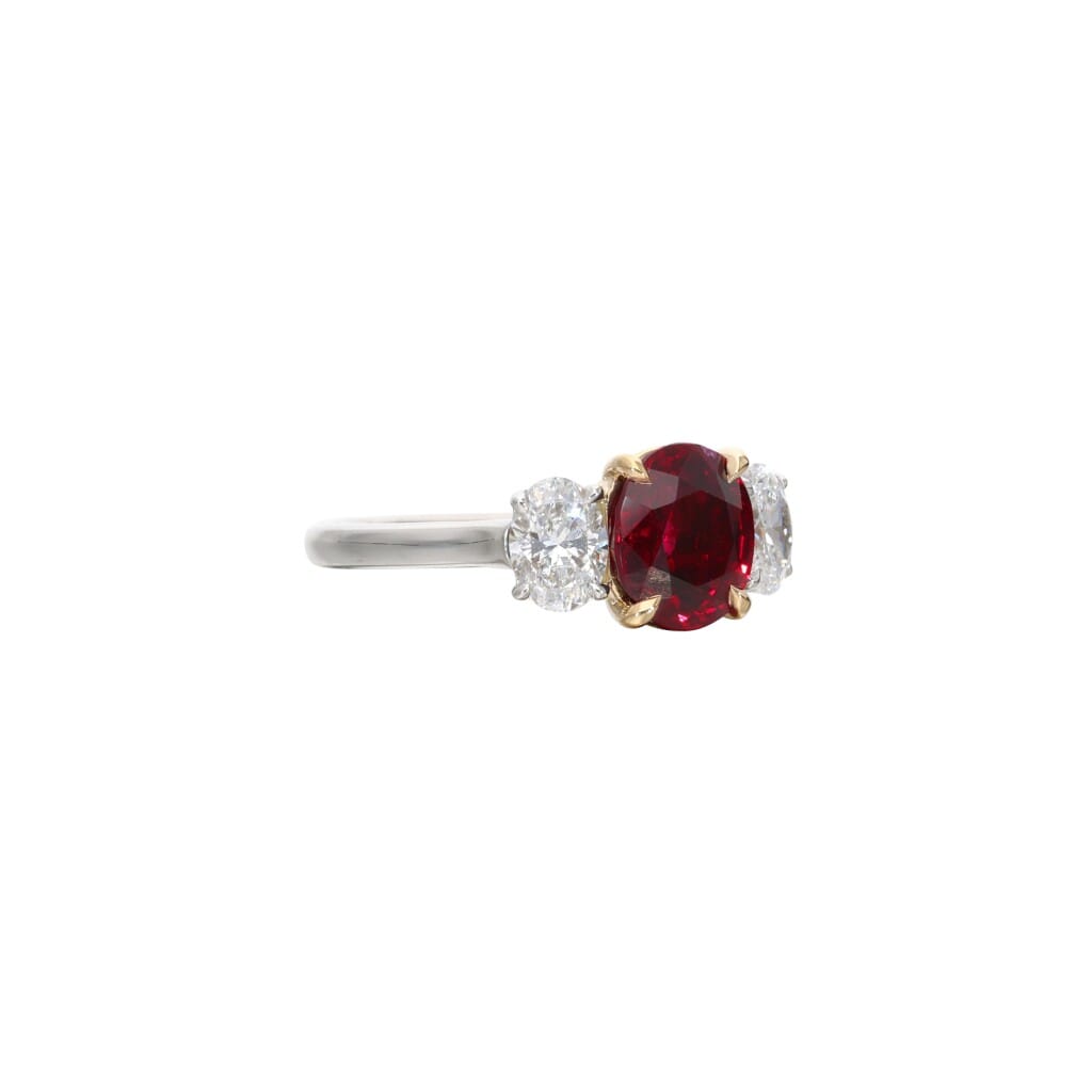 Platinum, Gold, 2.40ct Burmese Ruby and Diamond Ring