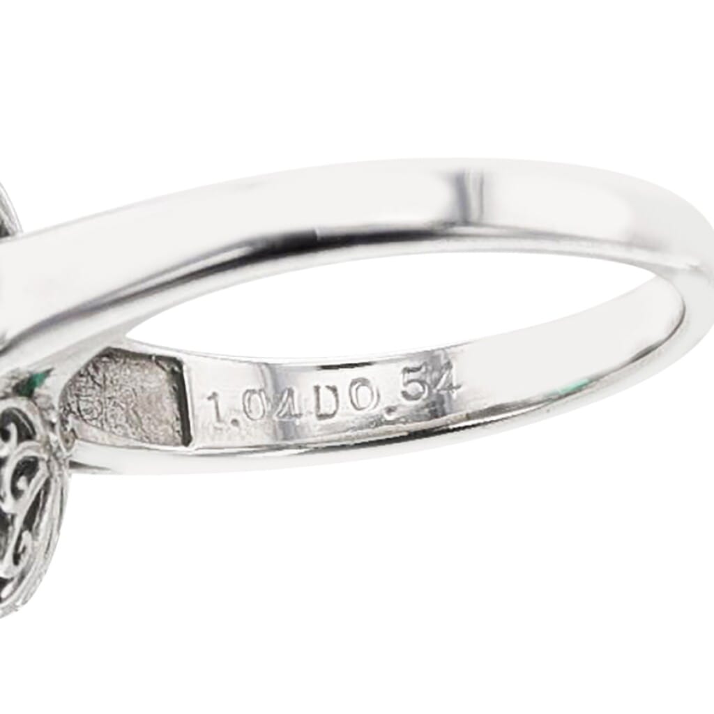 Platinum, 1.00ct Emerald and Diamond Ballerina Ring