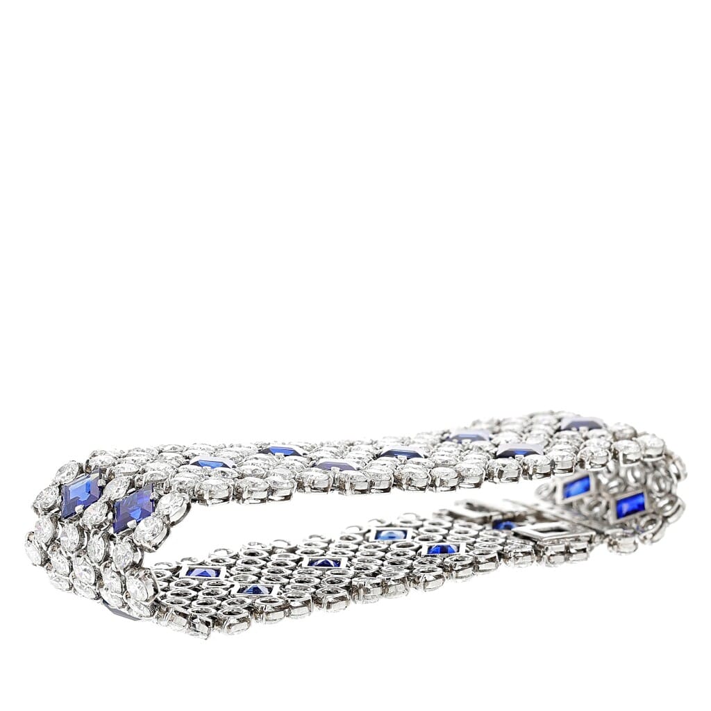 Art Deco Platinum, Sapphire and Diamond Bracelet