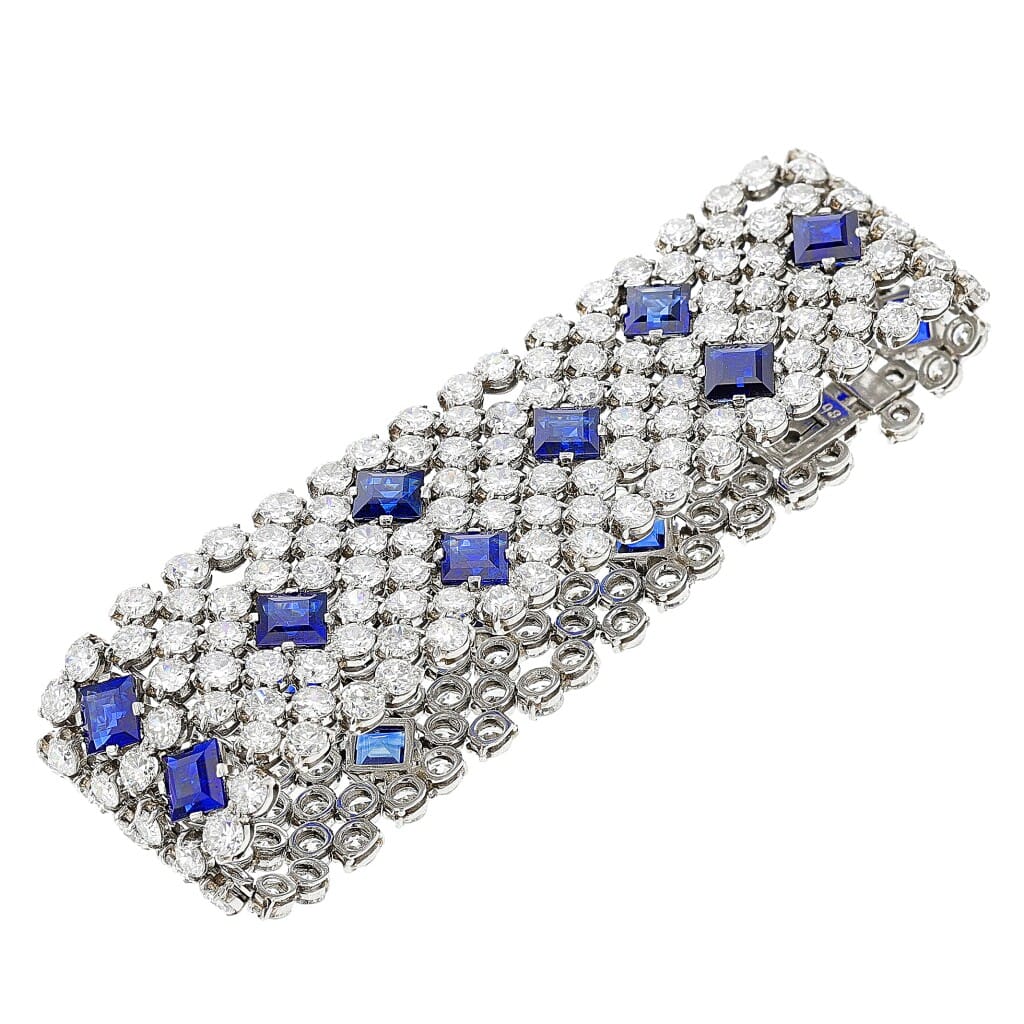 Art Deco Platinum, Sapphire and Diamond Bracelet