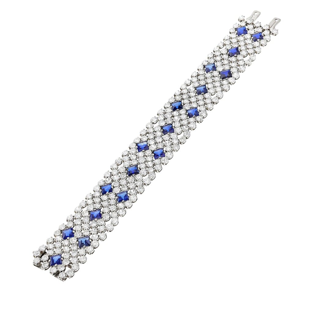 Art Deco Platinum, Sapphire and Diamond Bracelet