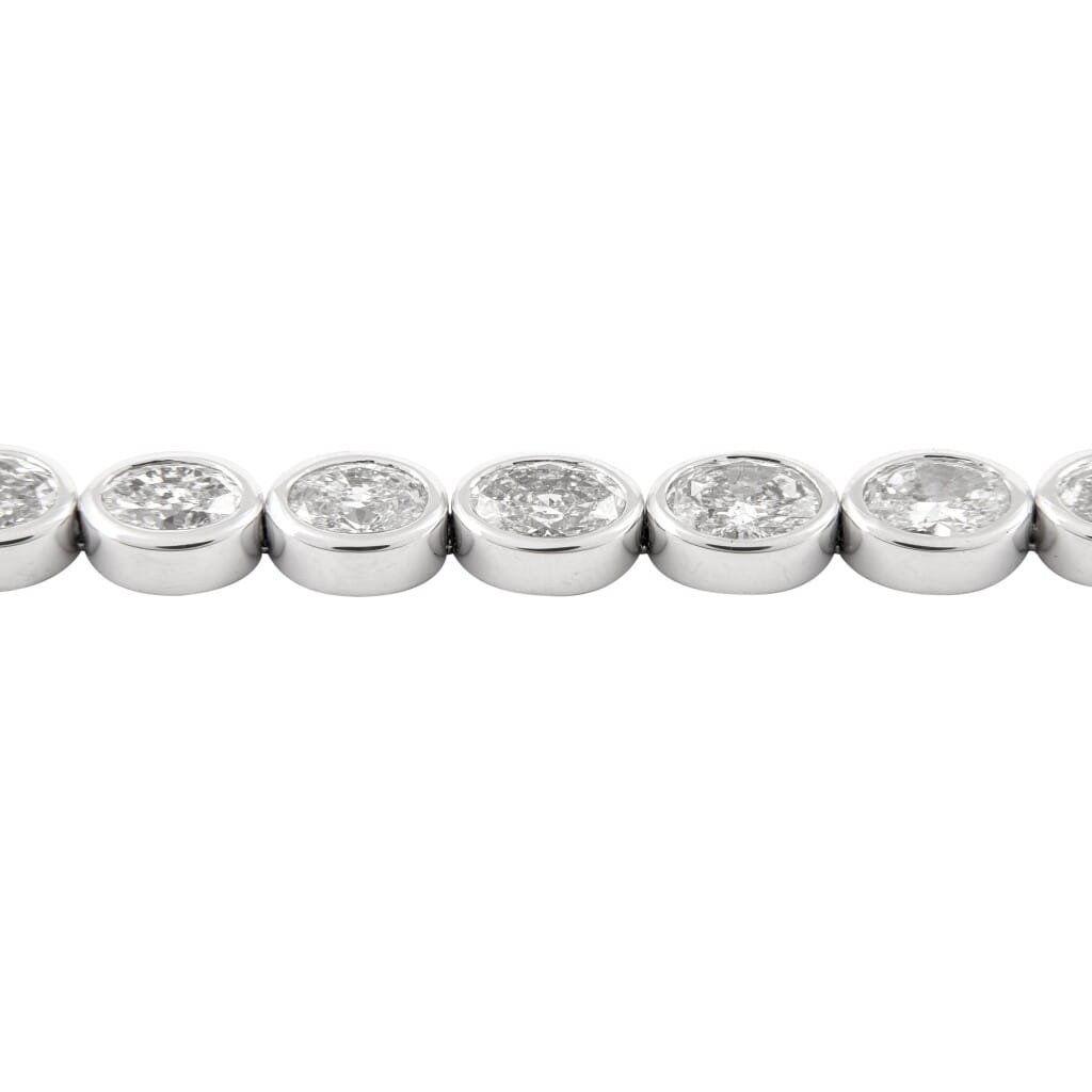 White Gold and 8.45ct Oval Cut Diamond Line Bracelet