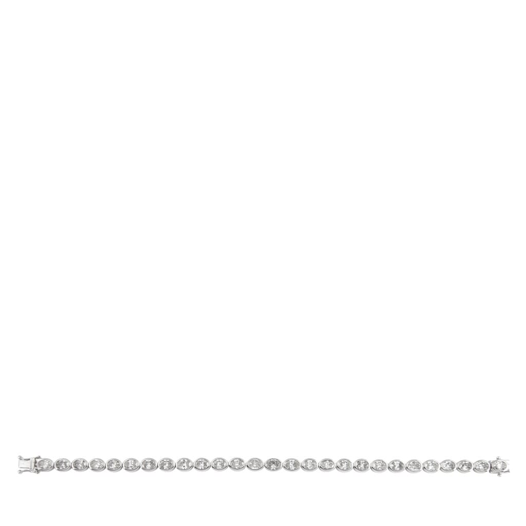 White Gold and 8.45ct Oval Cut Diamond Line Bracelet
