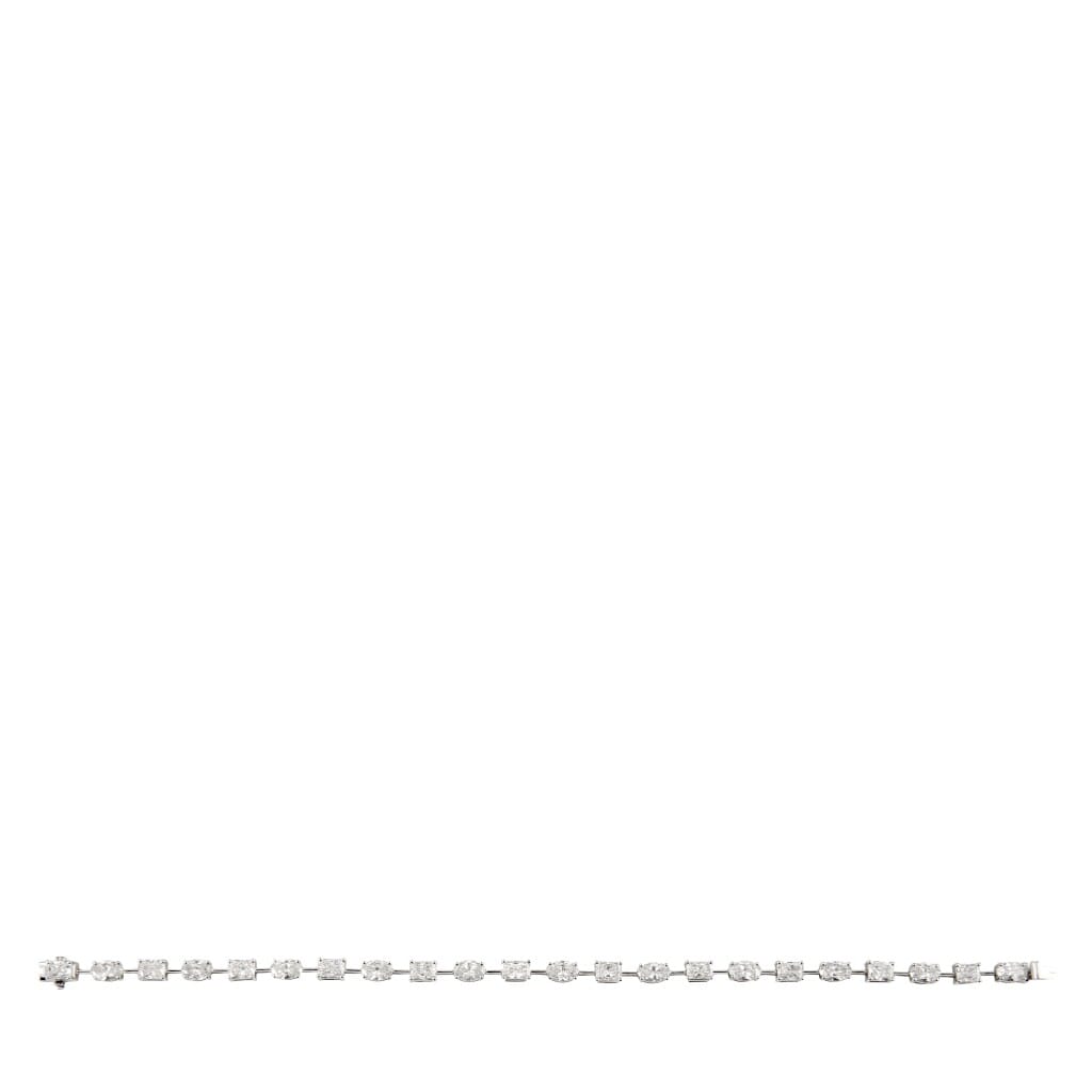 White Gold, 6.85ct Oval Cut and Emerald Cut Diamond Bracelet