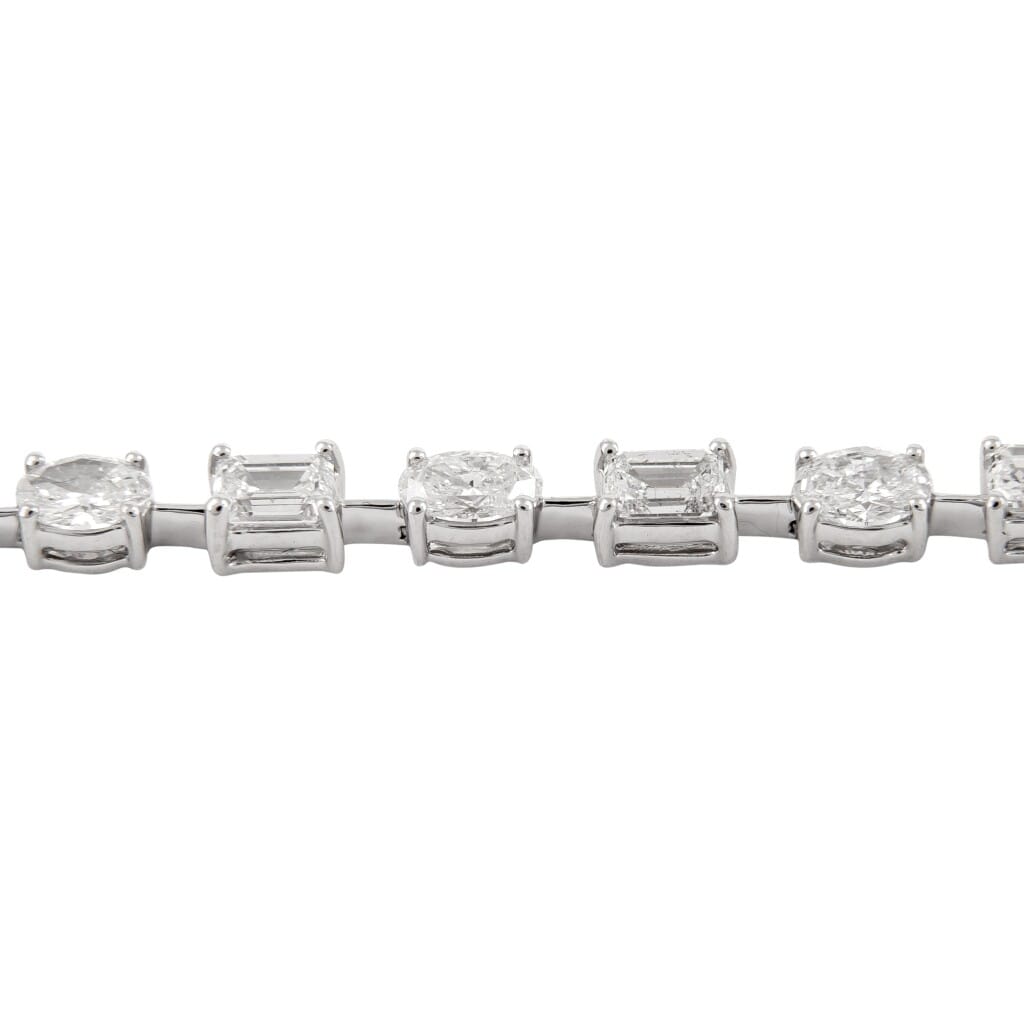 White Gold, 5.80ct Oval Cut and Emerald Cut Diamond Bracelet
