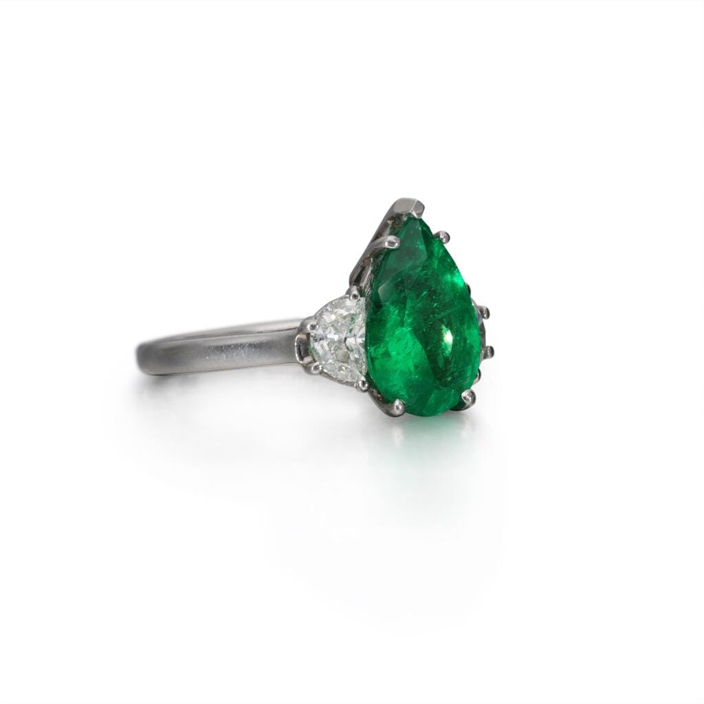 Platinum, 2.52ct Colombian Emerald and Diamond Ring