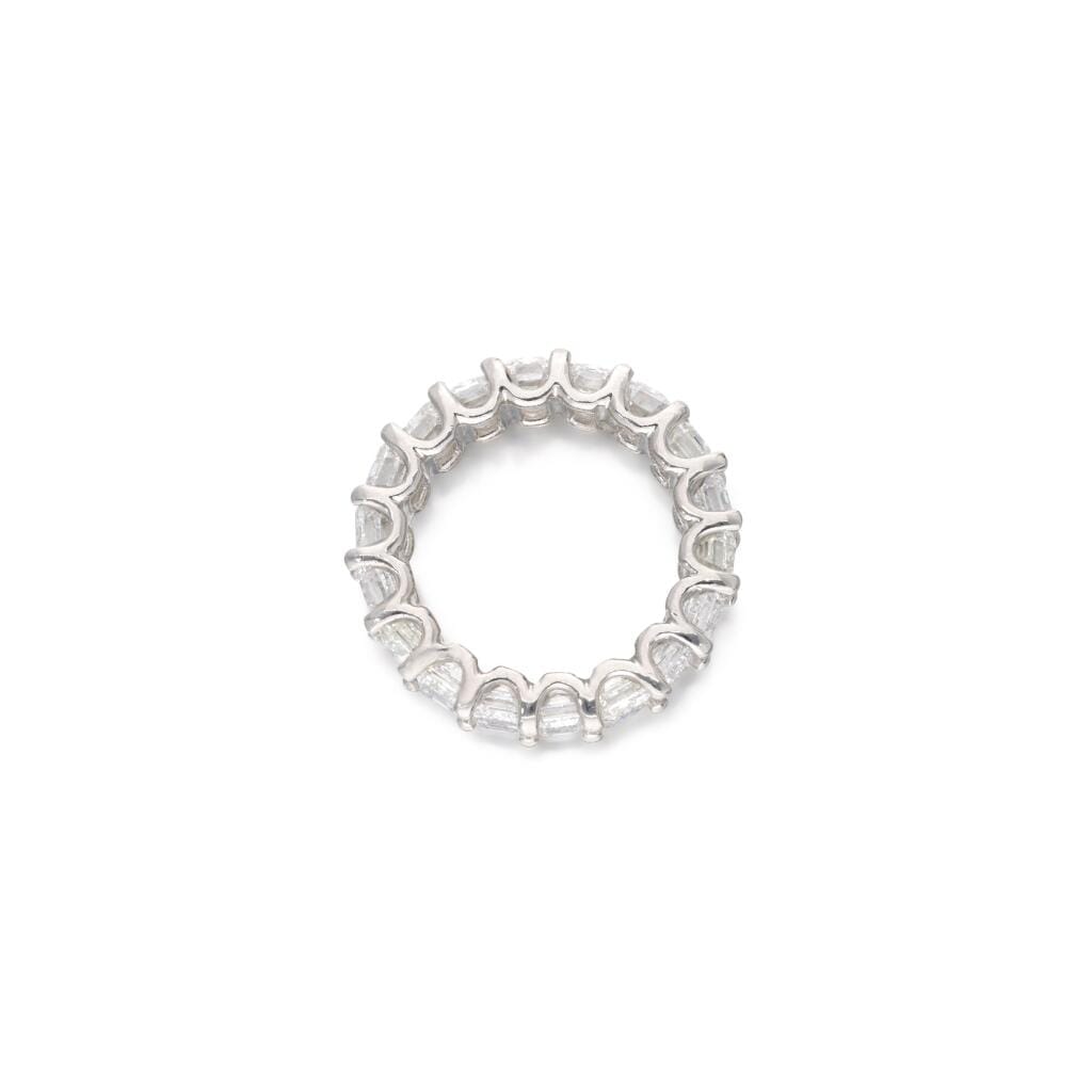 Platinum and 7.10ctw Emerald Cut Diamond Eternity Band Ring