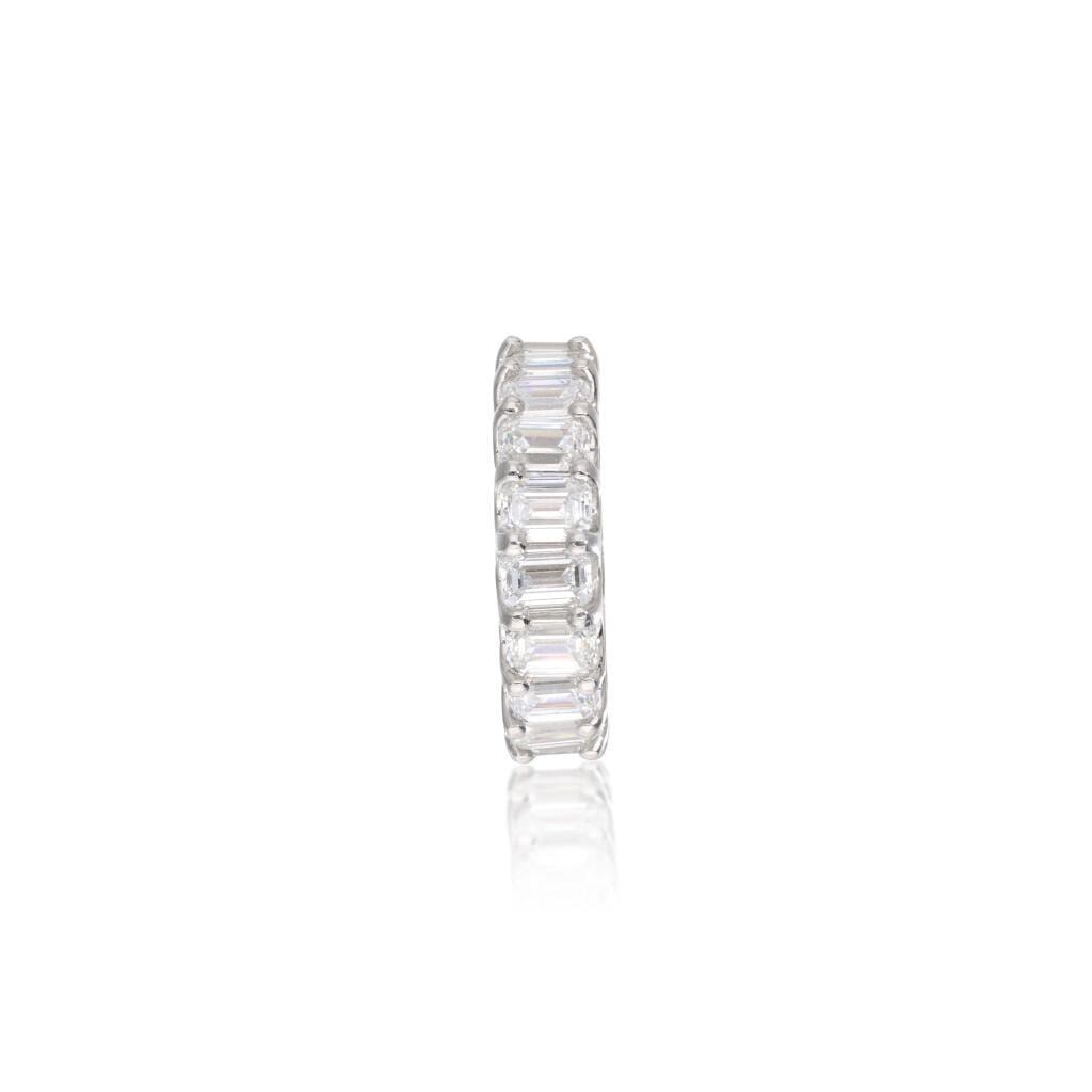 Platinum and 7.10ctw Emerald Cut Diamond Eternity Band Ring