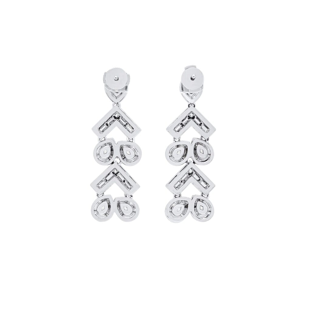 White Gold, Gold, Fancy Yellow Diamond and Diamond Chandelier Earrings