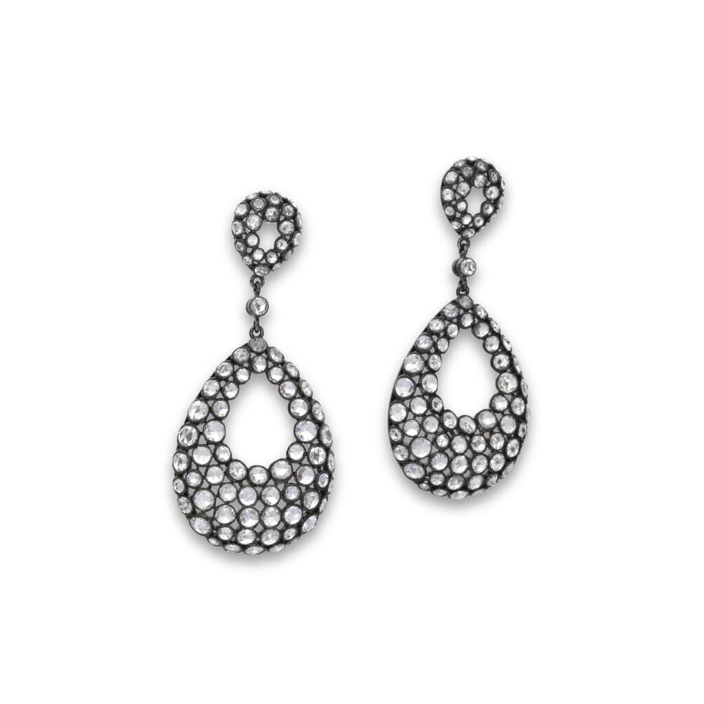 White Gold and Diamond Drop Earrings