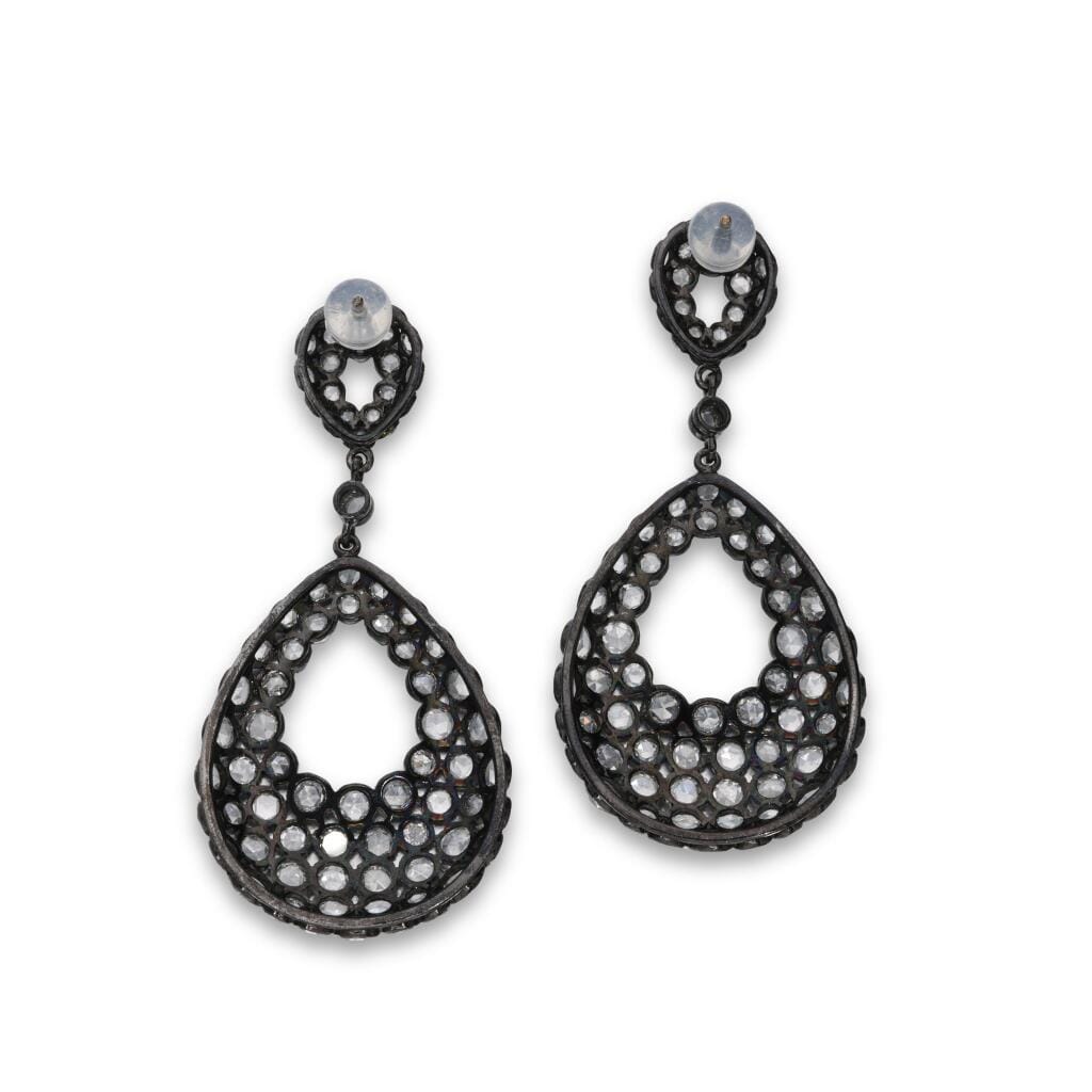 White Gold and Diamond Drop Earrings