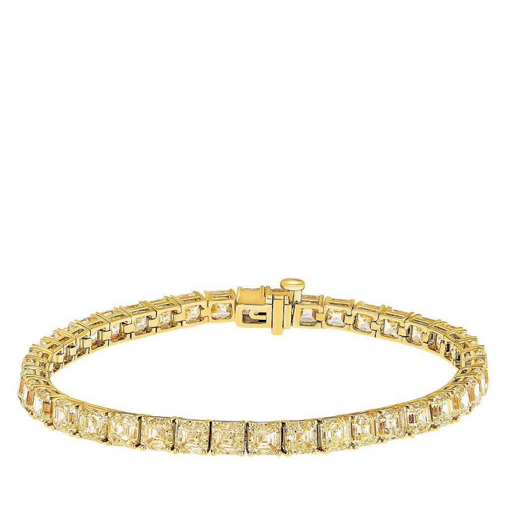 Gold and 20.80ctw Yellow Diamond Tennis Bracelet
