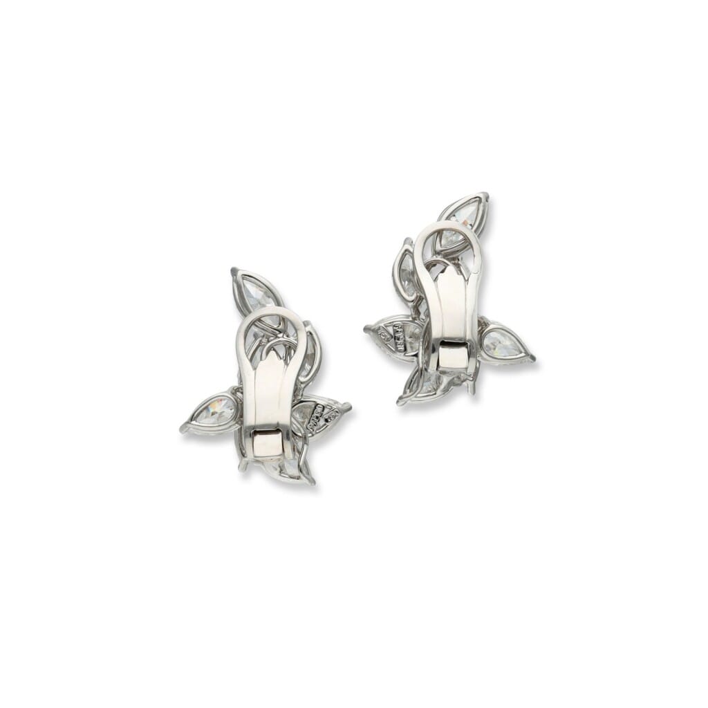 Platinum and 11.60ctw Diamond Cluster Earrings