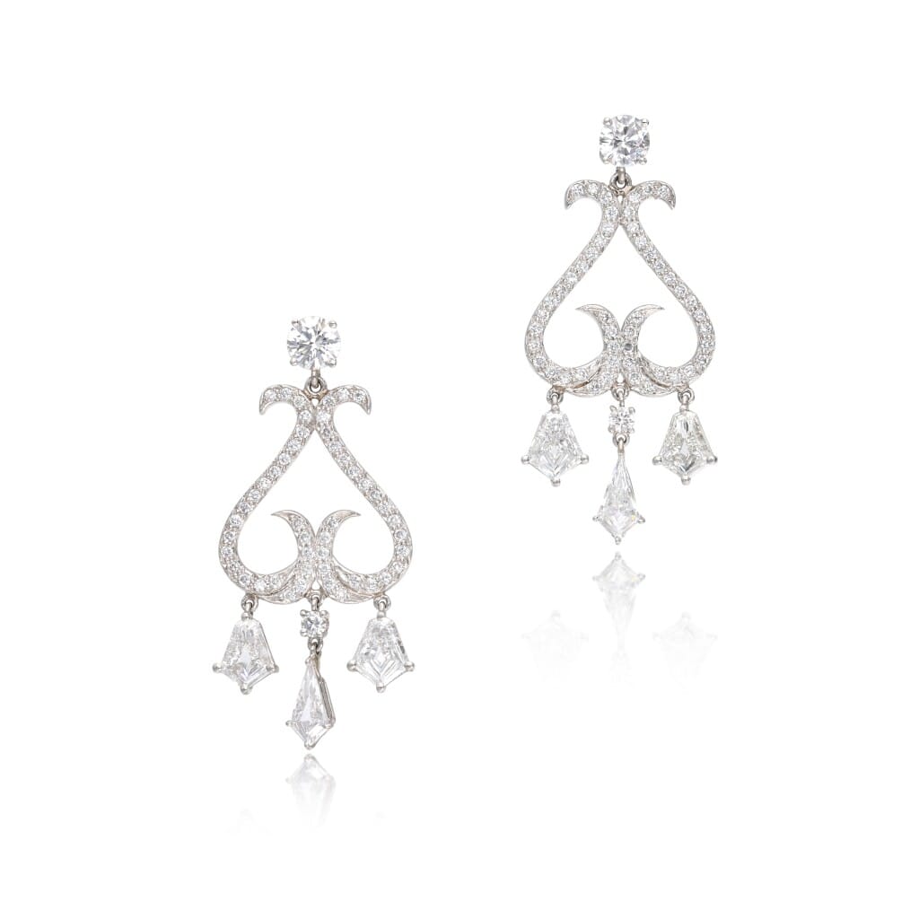 Platinum and Diamond Chandelier Earrings