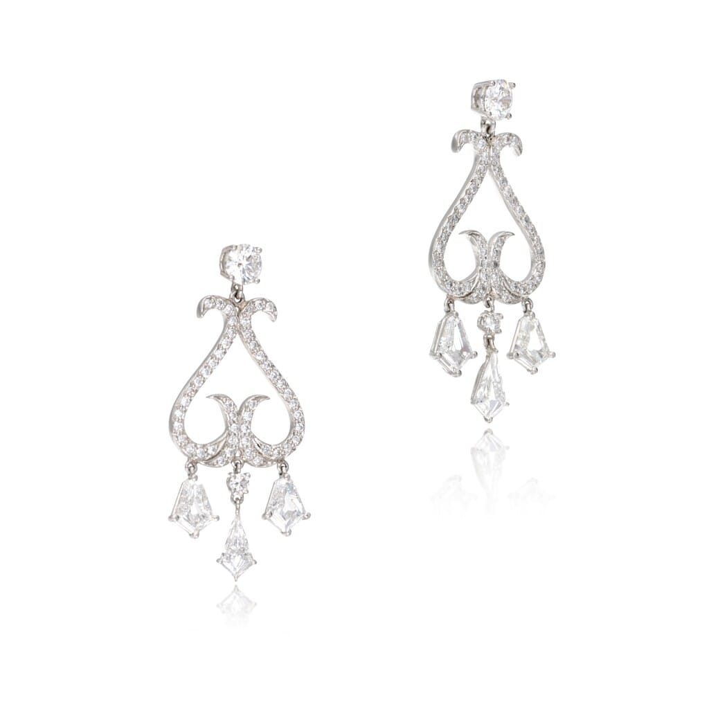 Platinum and Diamond Chandelier Earrings