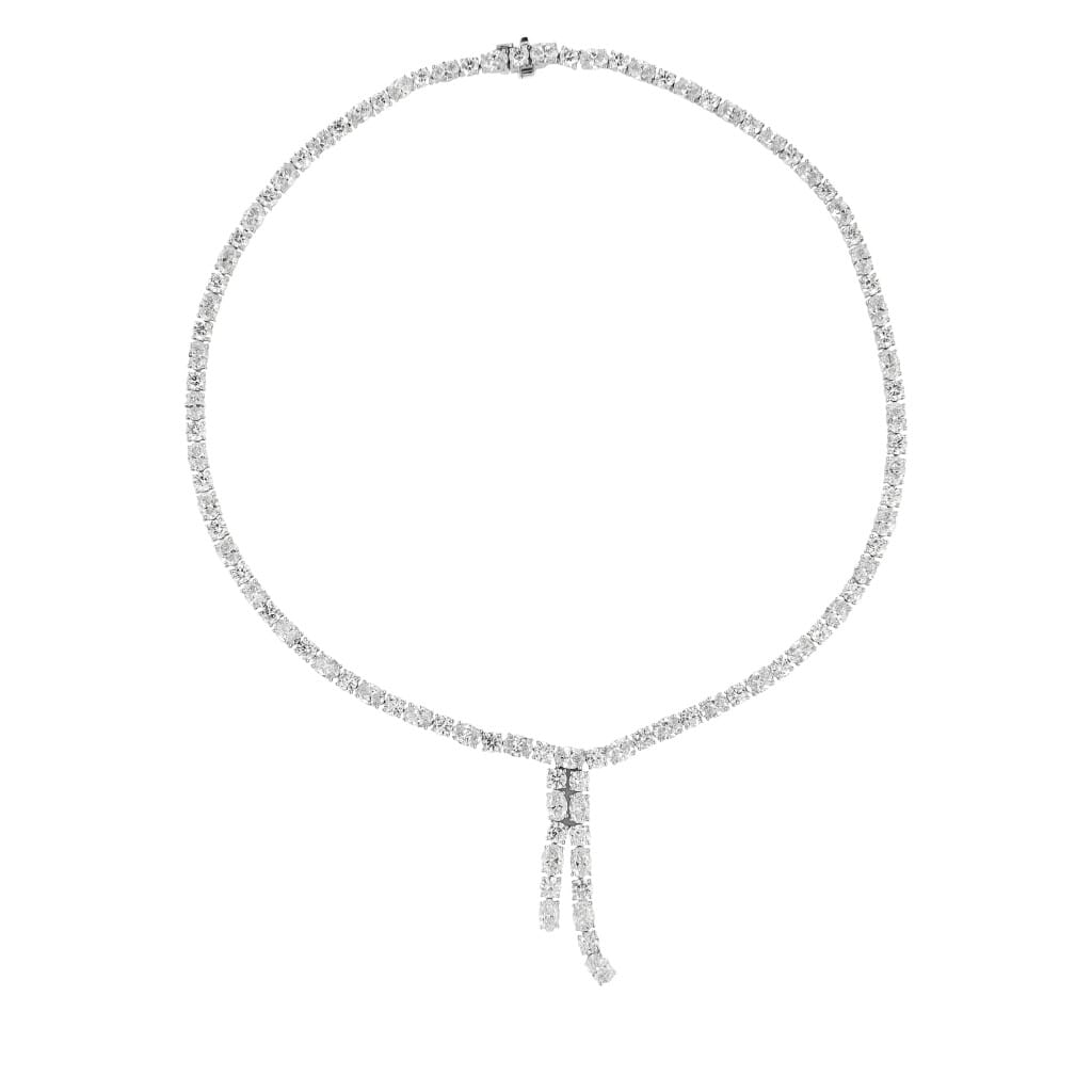White Gold and 23.20ct Diamond Lariat Necklace