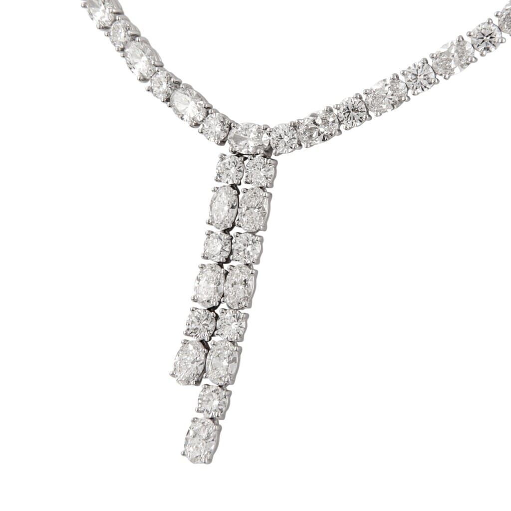 White Gold and 25.05ct Diamond Lariat Necklace