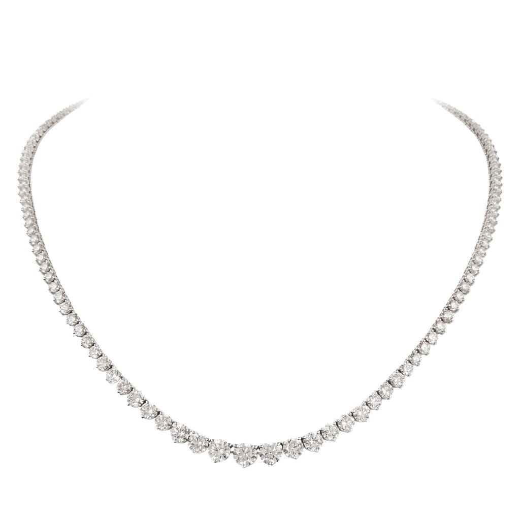 White Gold and 20.60ct Diamond Rivière Tennis Necklace