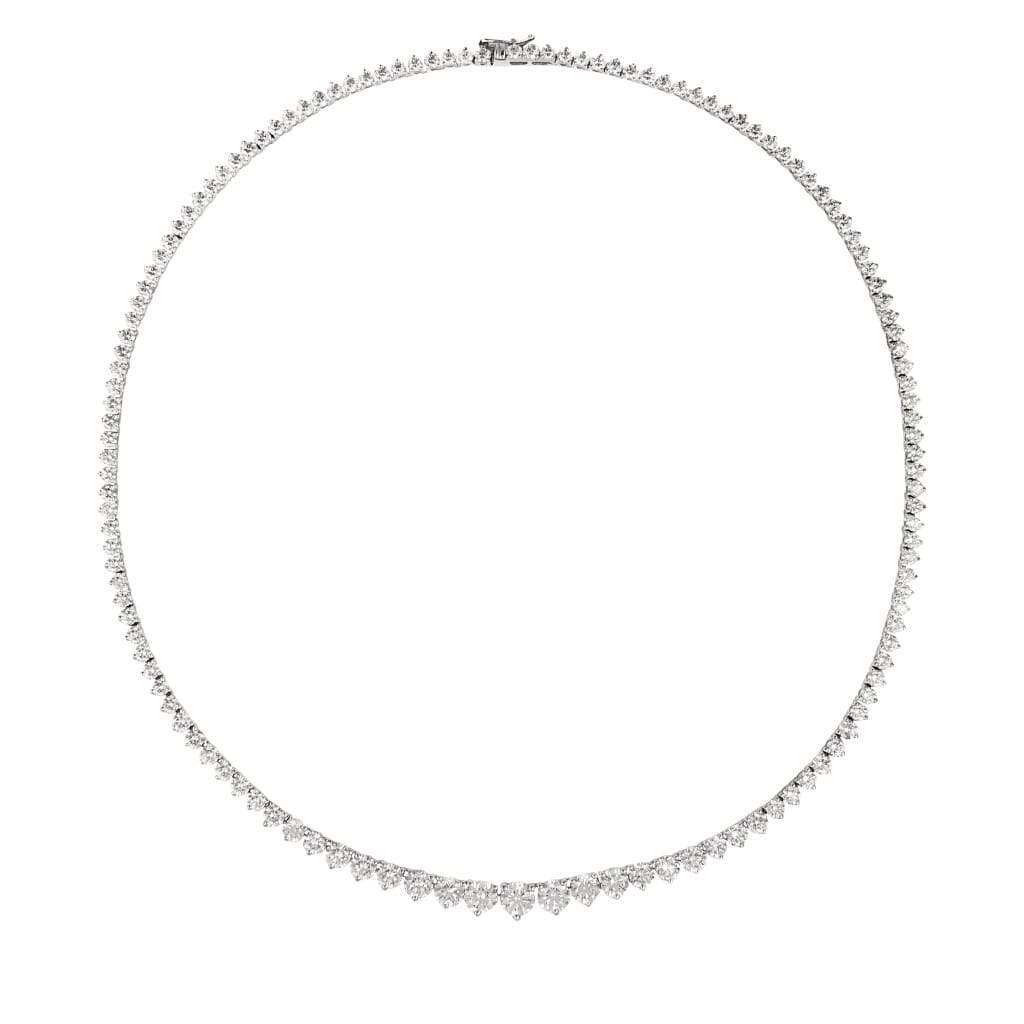 White Gold and 20.60ct Diamond Rivière Tennis Necklace