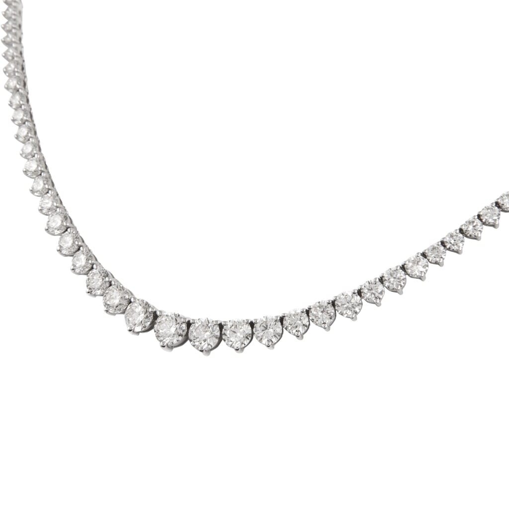 White Gold and 20.60ct Diamond Rivière Tennis Necklace