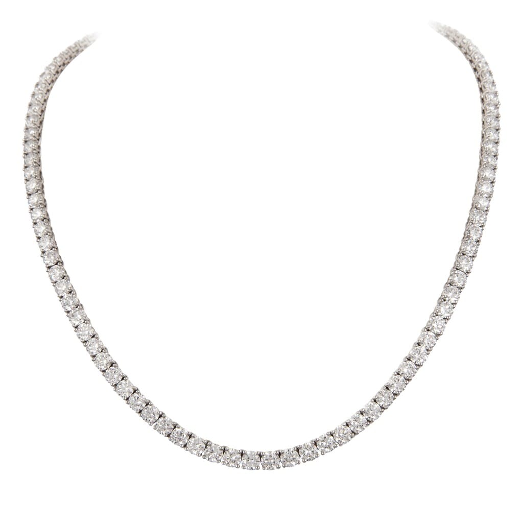 White Gold and 7.55ct Diamond Tennis Necklace