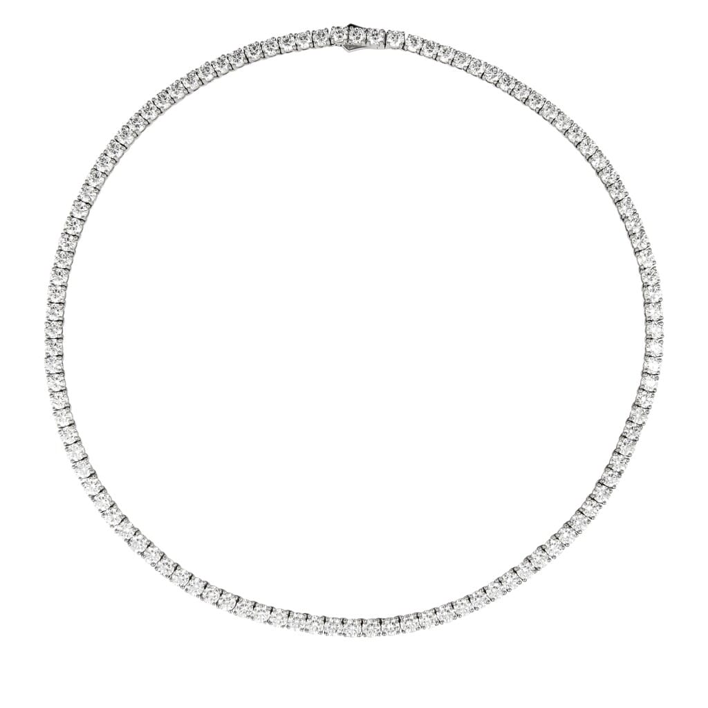 White Gold and 7.55ct Diamond Tennis Necklace