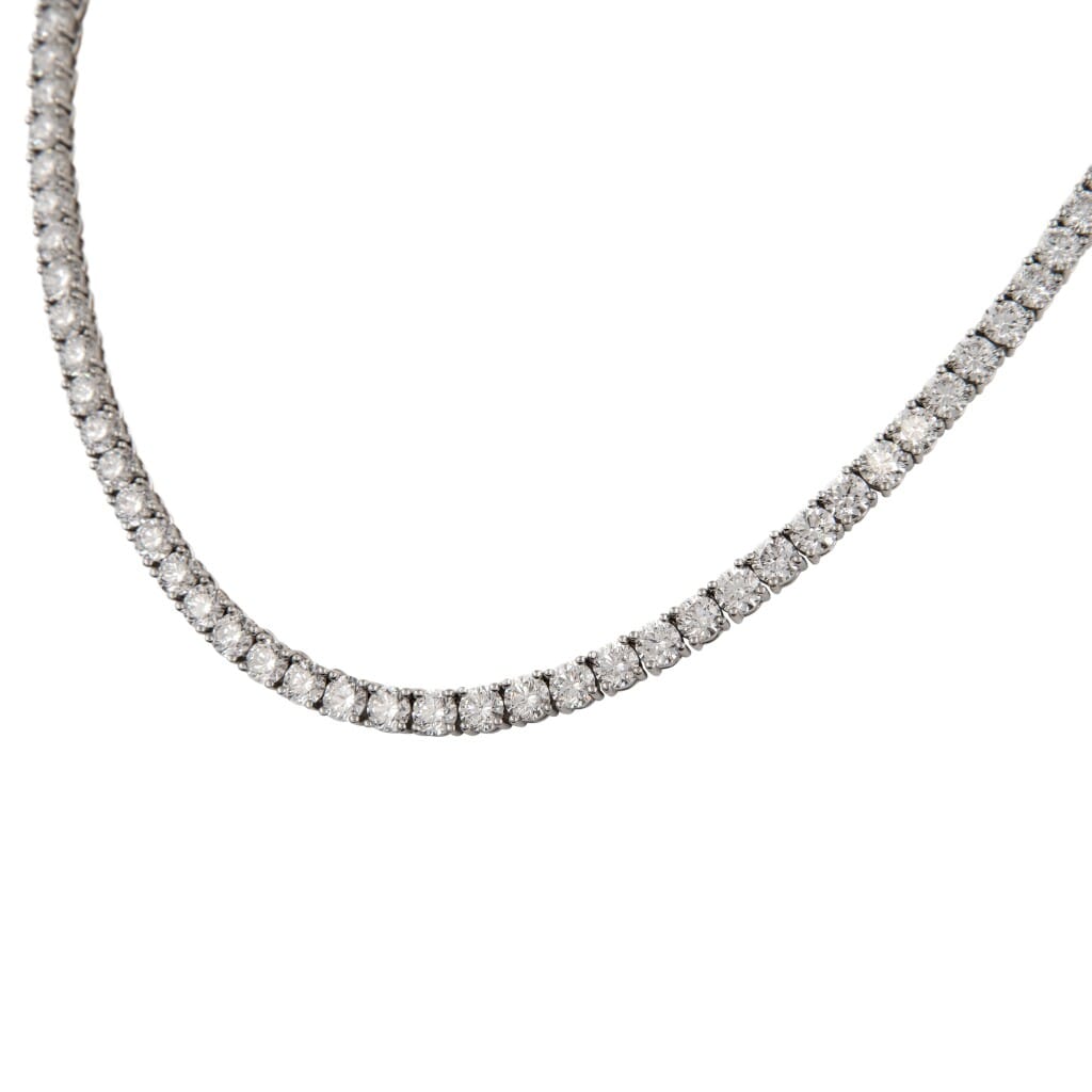 White Gold and 7.55ct Diamond Tennis Necklace