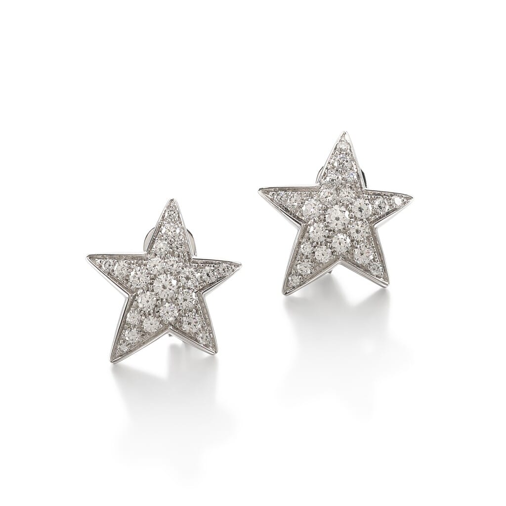 White Gold Comète Earclips