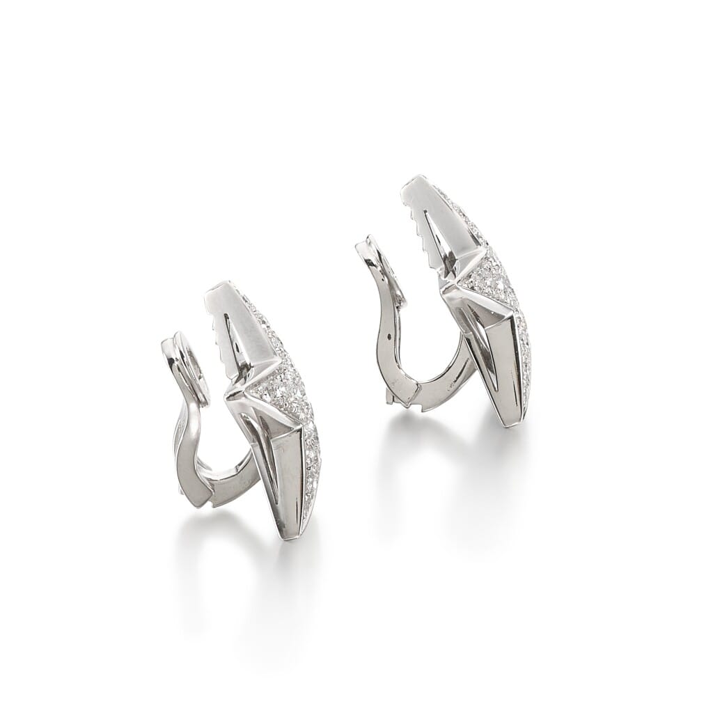 White Gold Comète Earclips