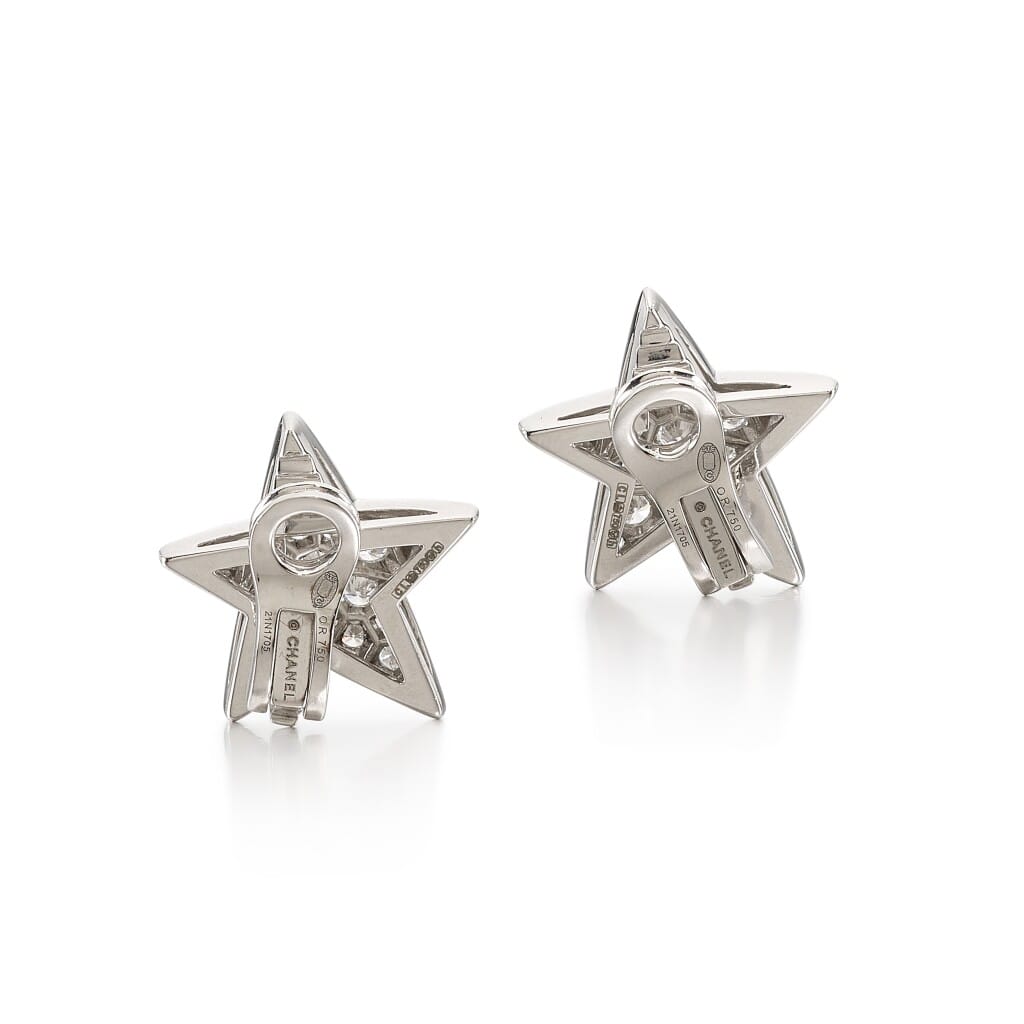 White Gold Comète Earclips