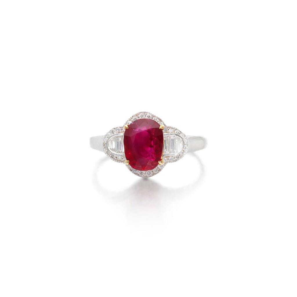 White Gold, 2.02ct Burmese Ruby and Diamond Ring