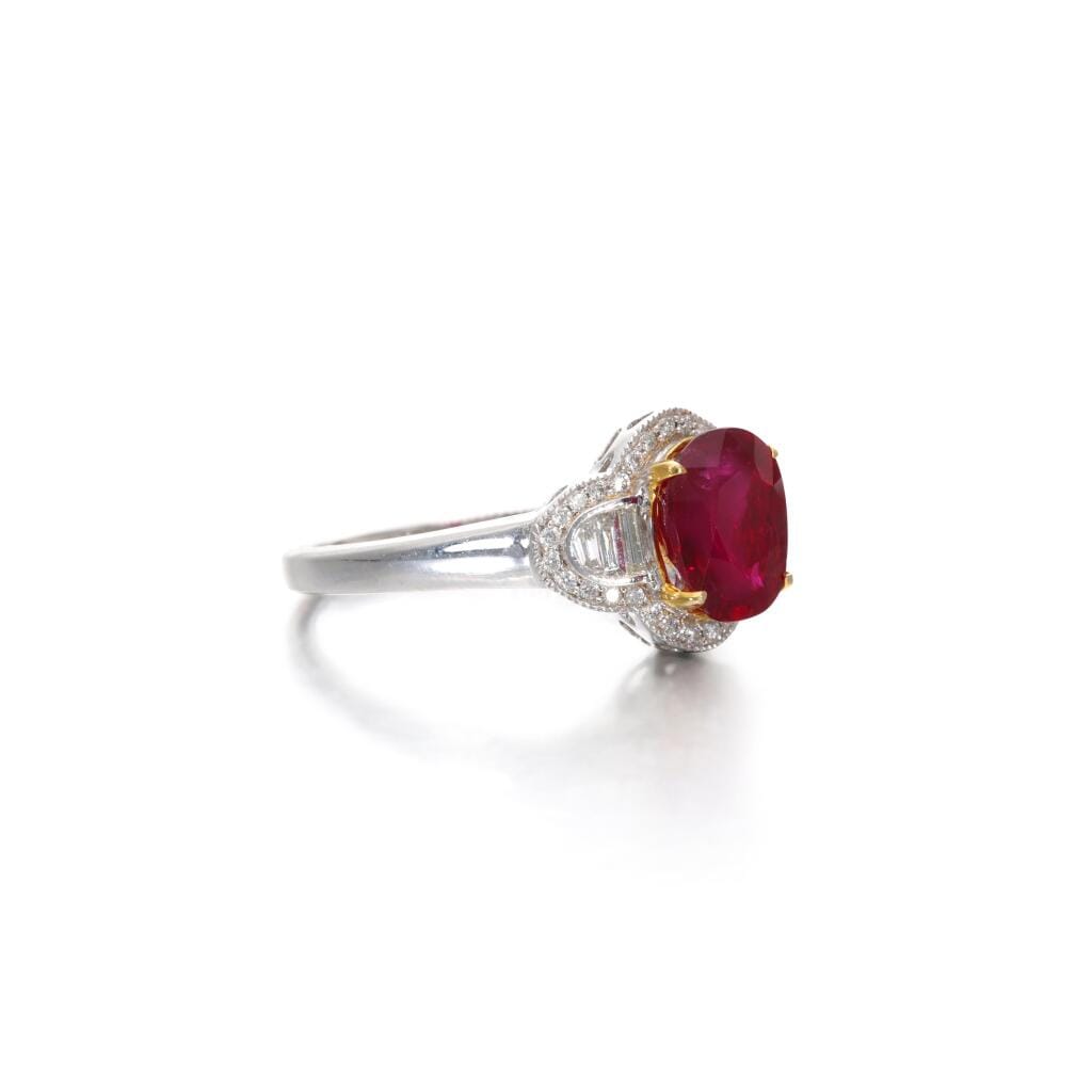 White Gold, 2.02ct Burmese Ruby and Diamond Ring