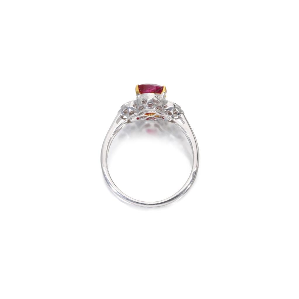 White Gold, 2.02ct Burmese Ruby and Diamond Ring