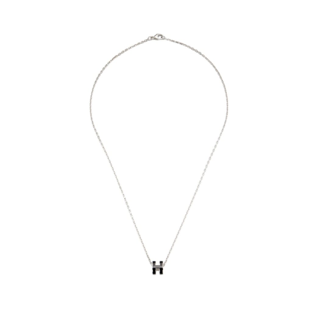 Black Lacquer Mini Pop H Pendant Palladium Hardware