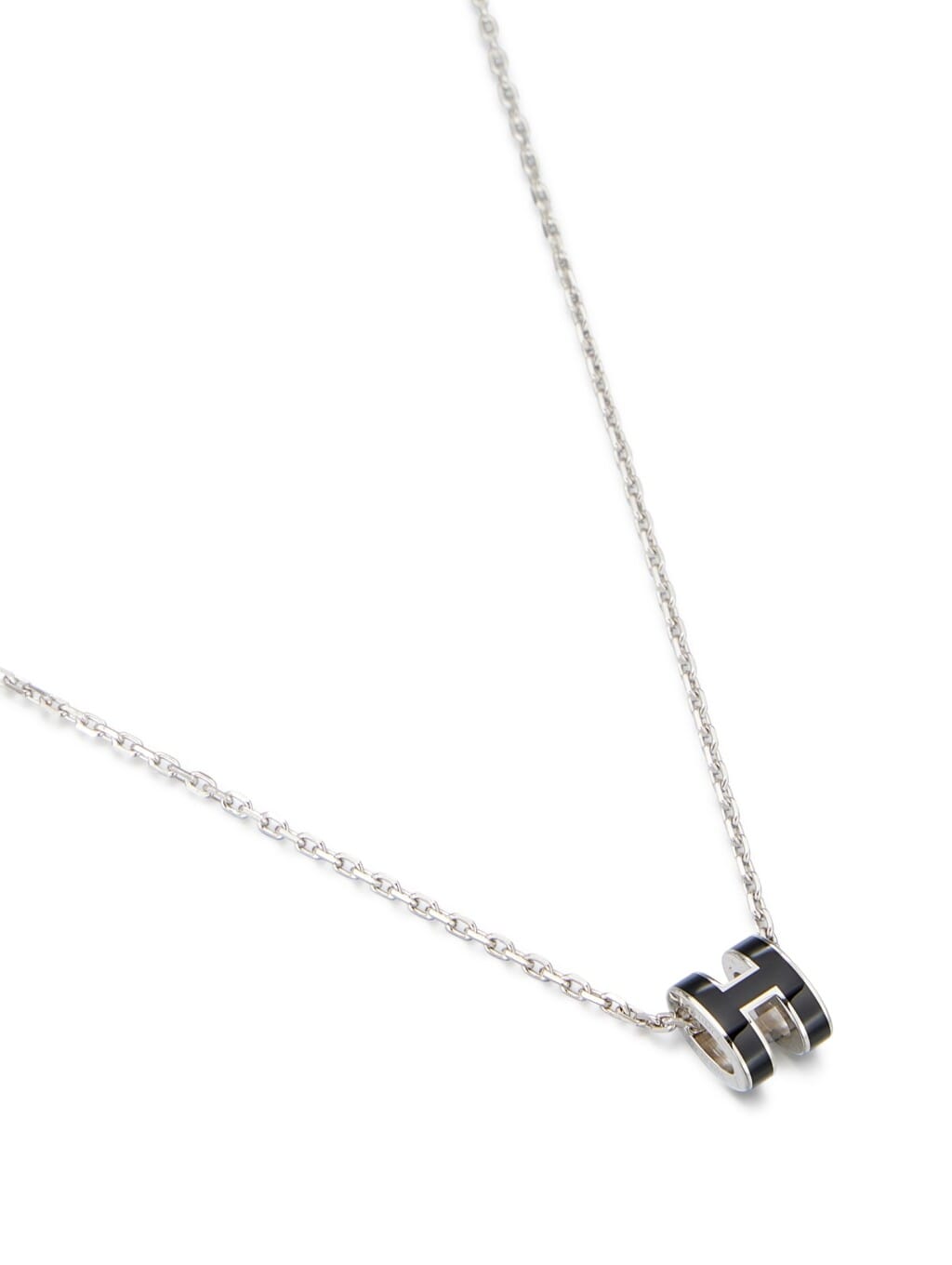 Black Lacquer Mini Pop H Pendant Palladium Hardware