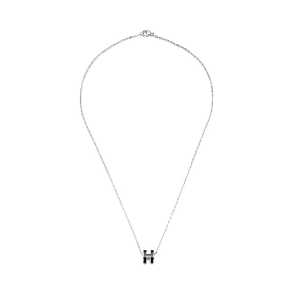 Black Lacquer Mini Pop H Pendant Palladium Hardware