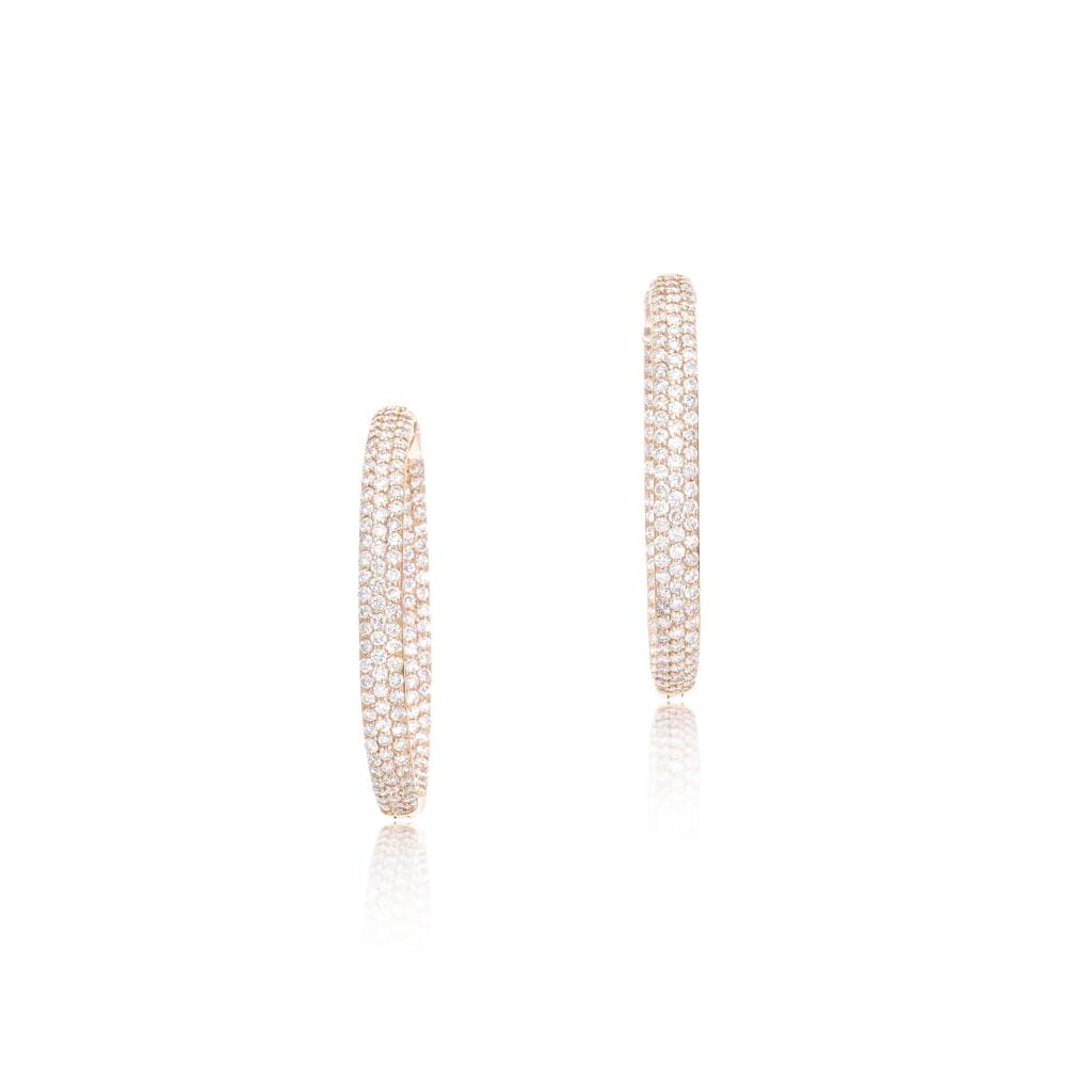 Rose Gold and 11.45ct Diamond Hoop Earrings