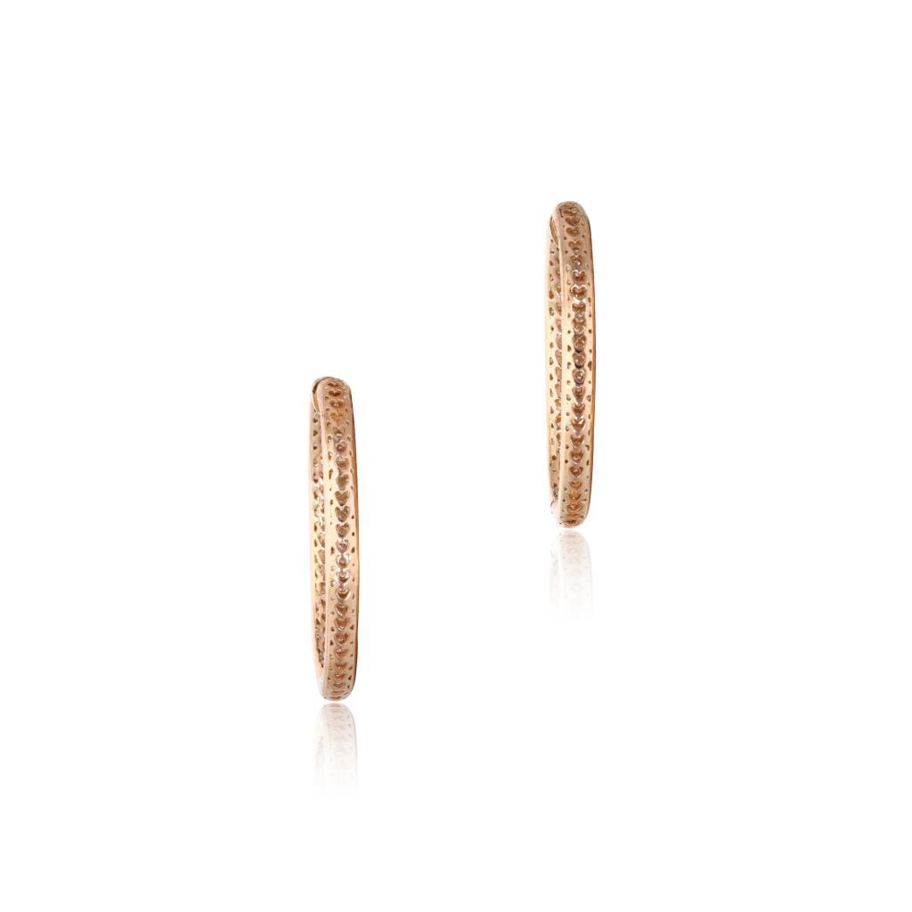 Rose Gold and 11.45ct Diamond Hoop Earrings