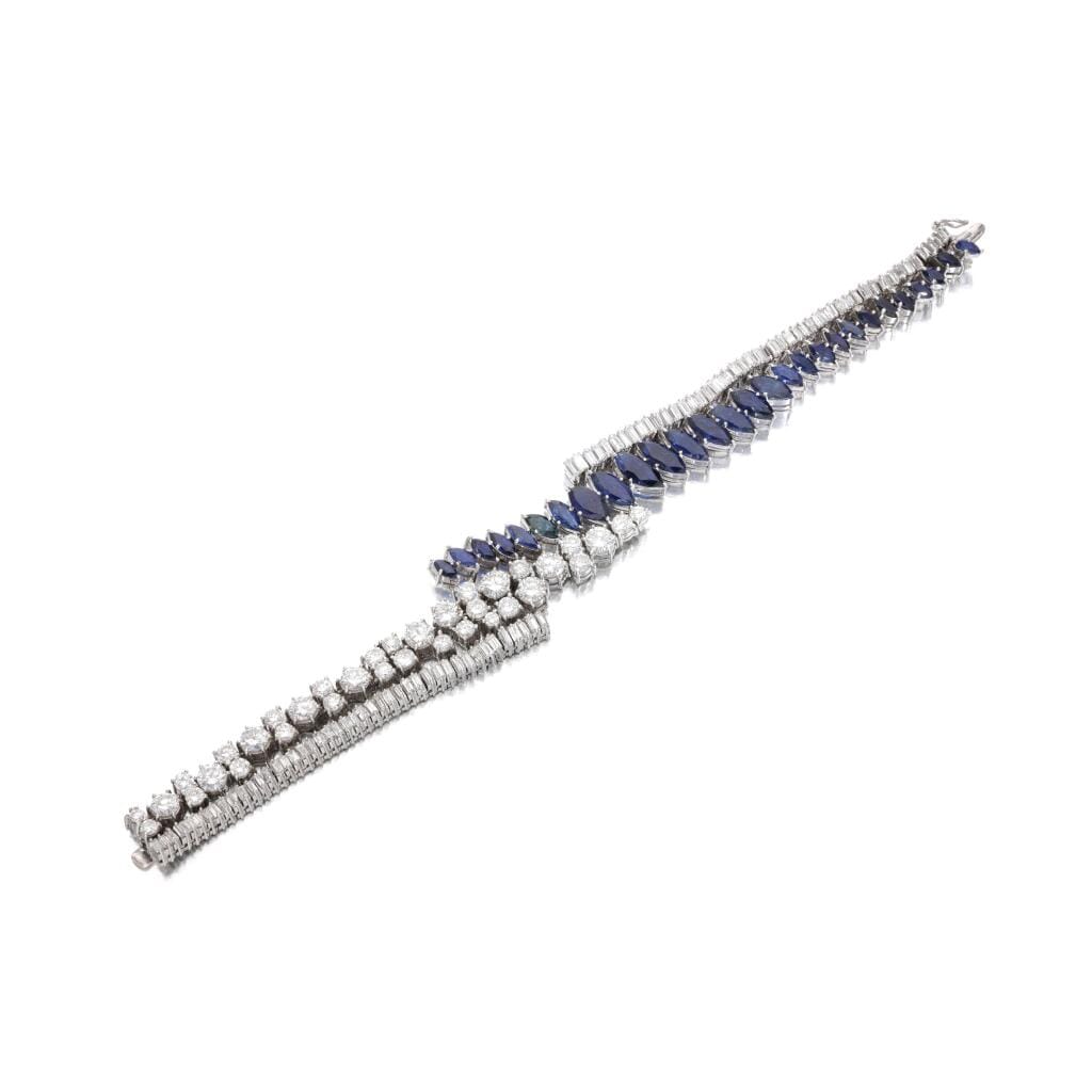 White Gold, Sapphire and Diamond Bracelet