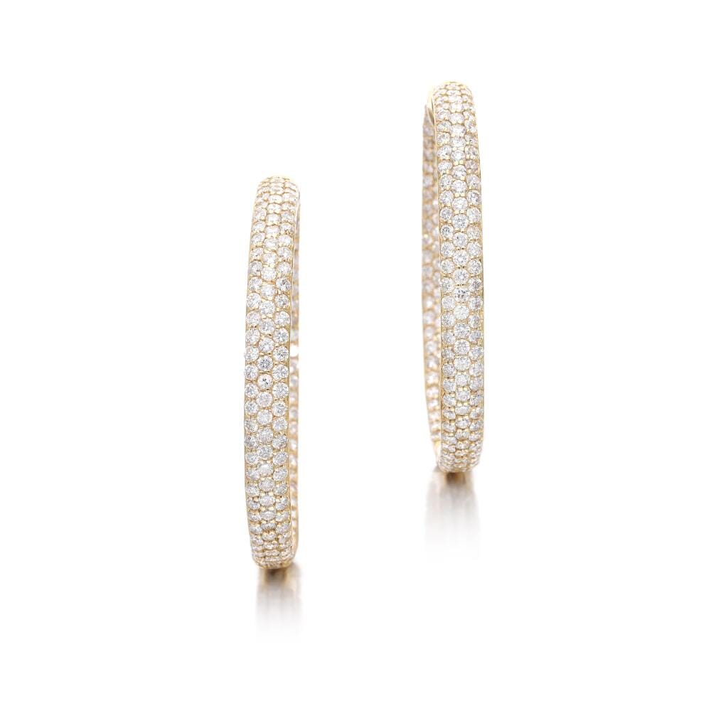 Gold and 11.25ct Diamond Hoop Earrings