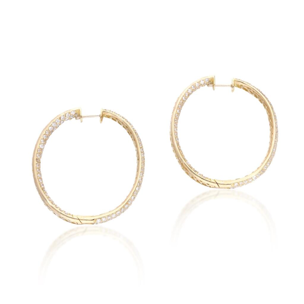 Gold and 11.25ct Diamond Hoop Earrings