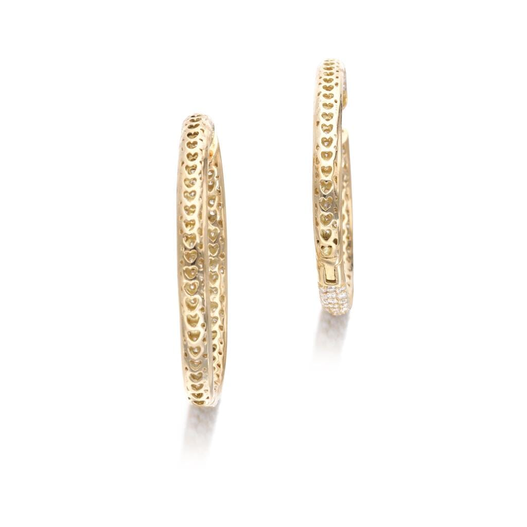 Gold and 11.25ct Diamond Hoop Earrings