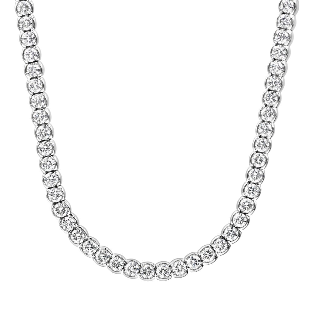 White Gold and 8.01ct Diamond Tennis Necklace