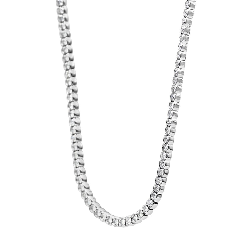 White Gold and 8.01ct Diamond Tennis Necklace