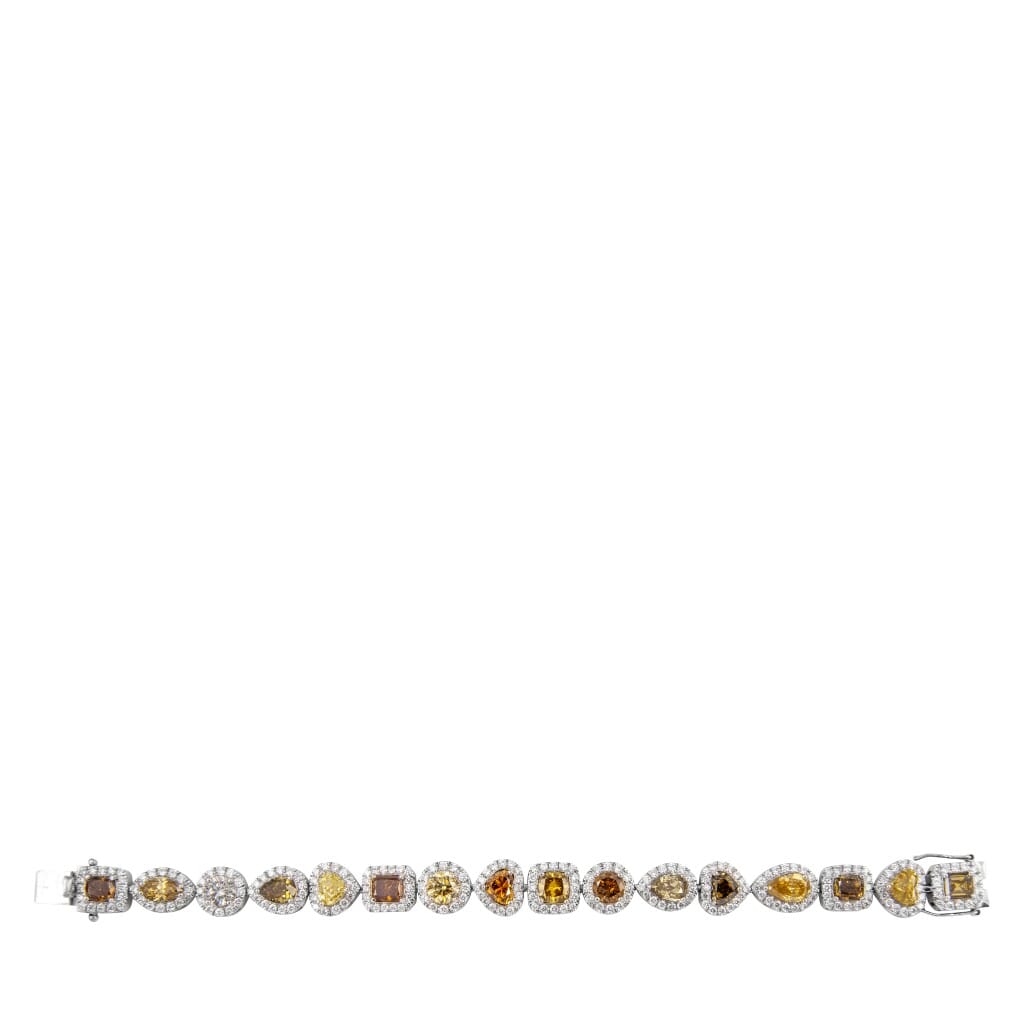 White Gold, 18.99ct Multi-Shape Fancy Color Diamond and Diamond Bracelet