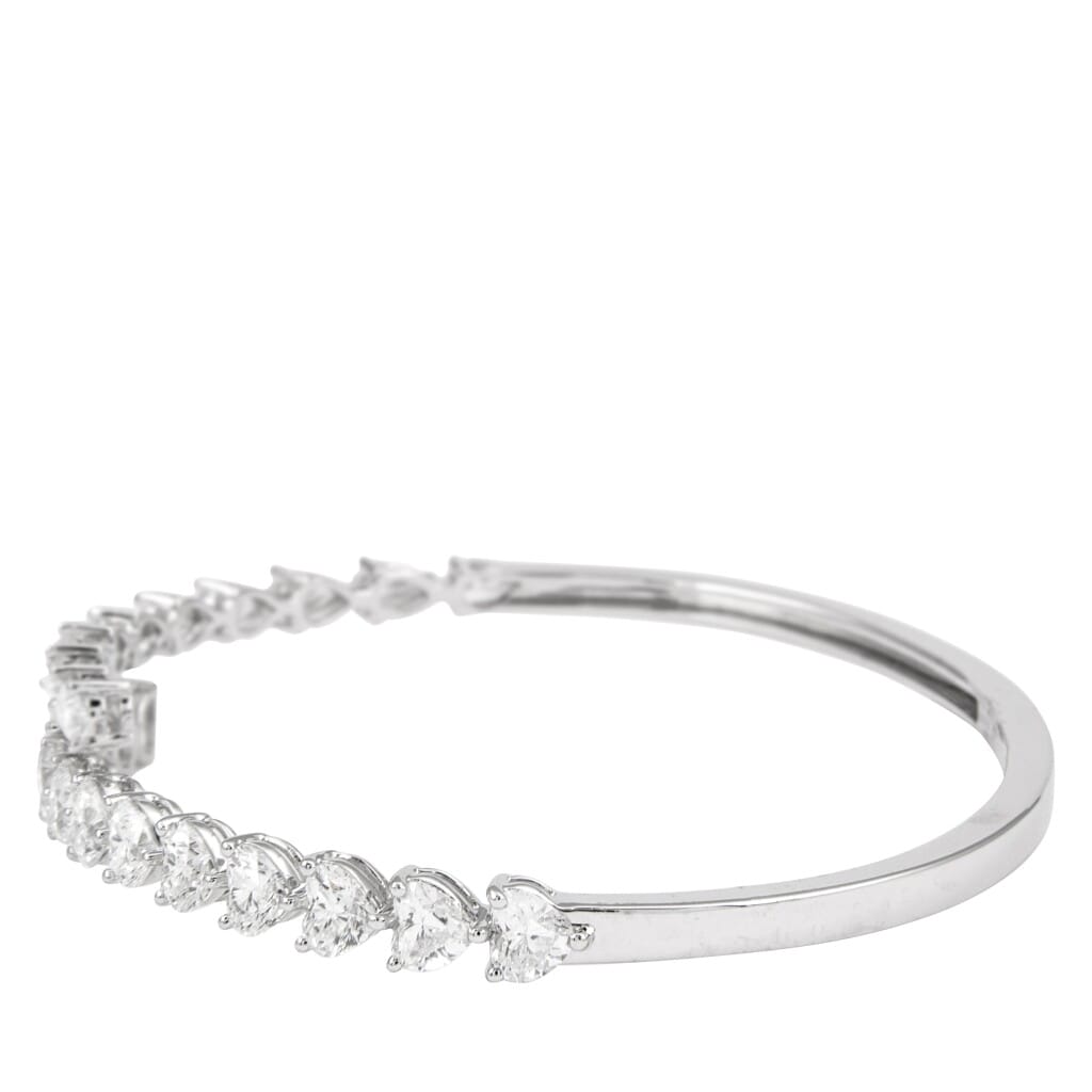 White Gold and 6.40ct Diamond Bypass Bangle Bracelet