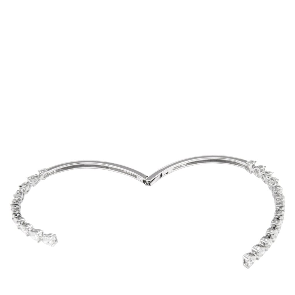 White Gold and 6.40ct Diamond Bypass Bangle Bracelet