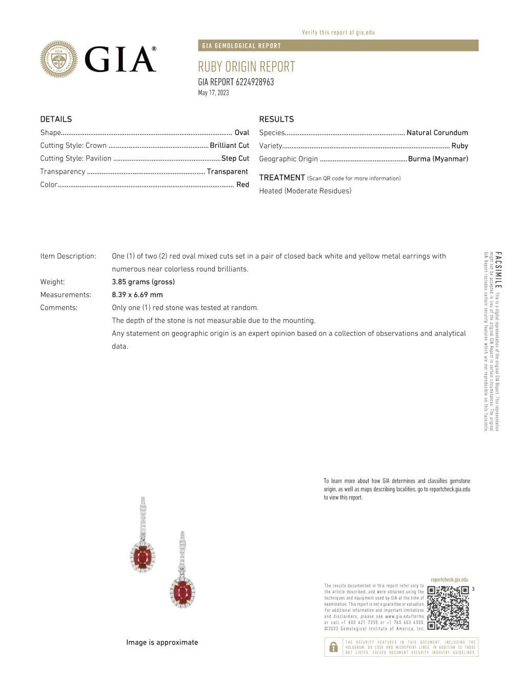 White Gold, 4.20ct Burmese Ruby and Diamond Drop Earrings