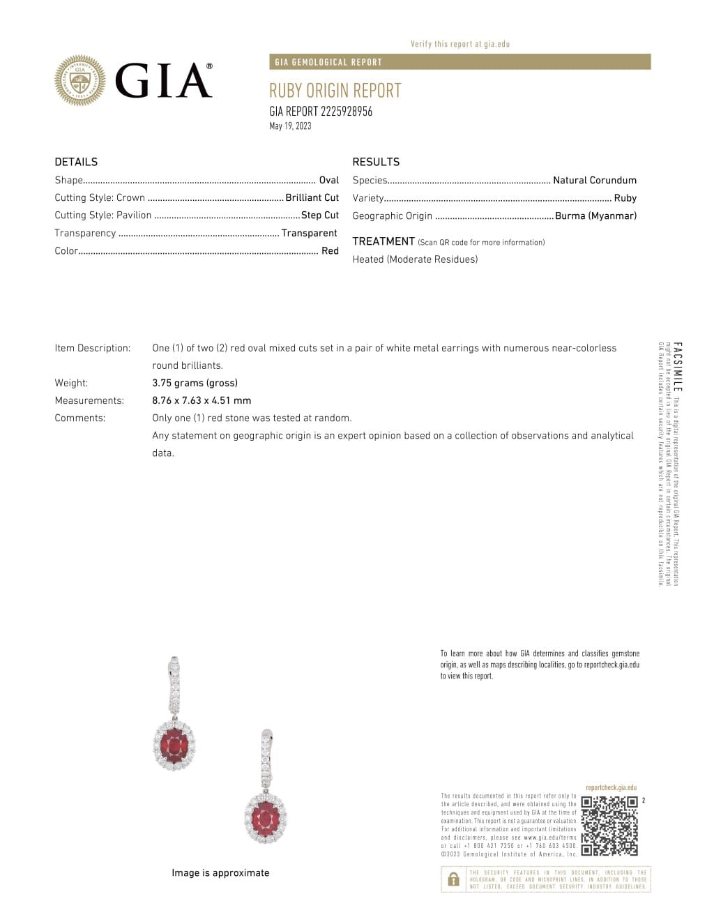 White Gold, 4.90ct Burmese Ruby and Diamond Drop Earrings