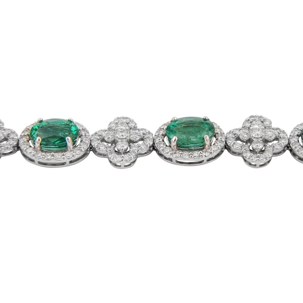 White Gold, 8.25ct Emerald and Diamond Bracelet